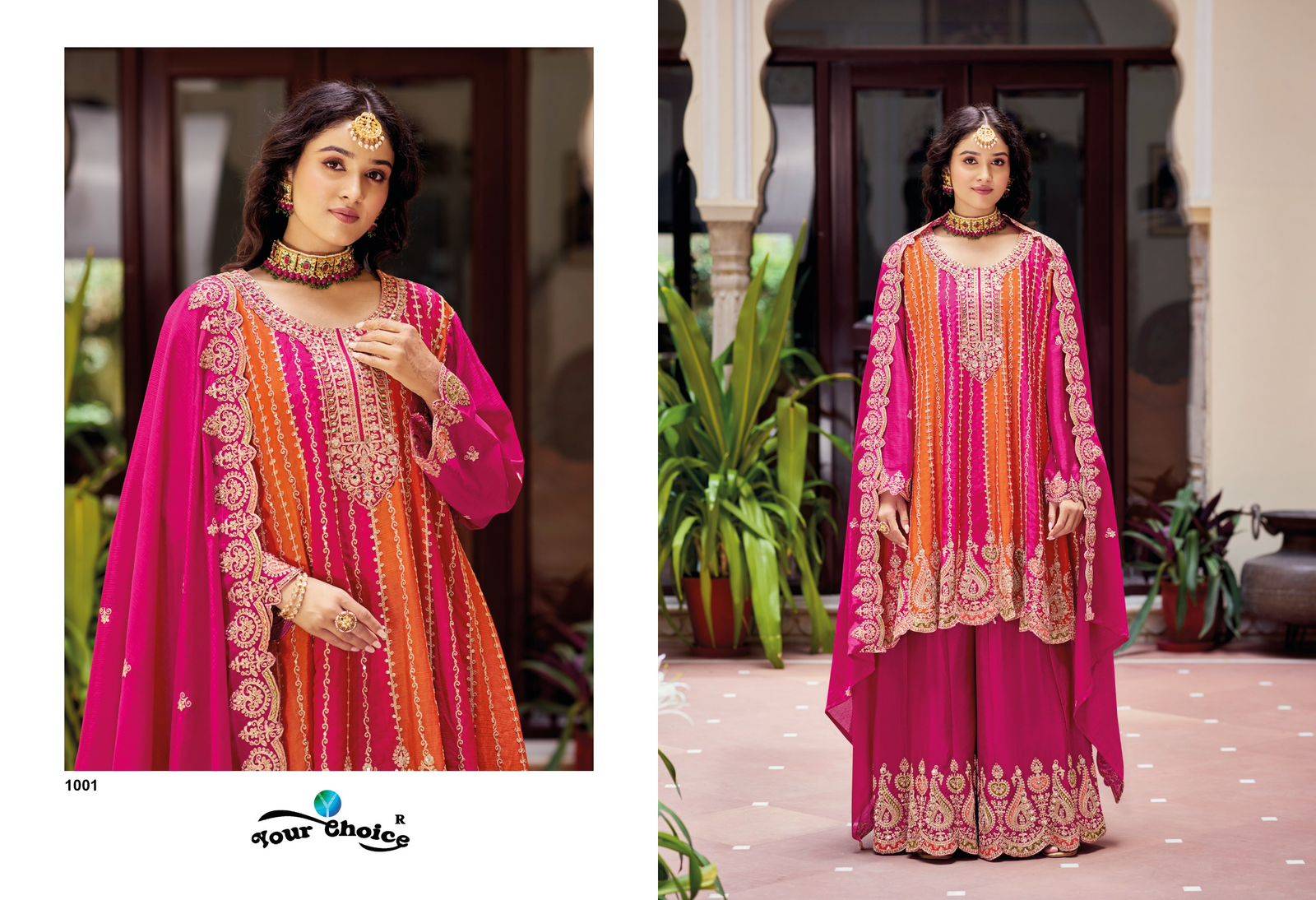 ORRA vol-4 By Your Choice 1001 to 1002 Series Designer Festive Suits Collection Beautiful Stylish Fancy Colorful Party Wear & Occasional Wear Heavy Chinon Dresses At Wholesale Price